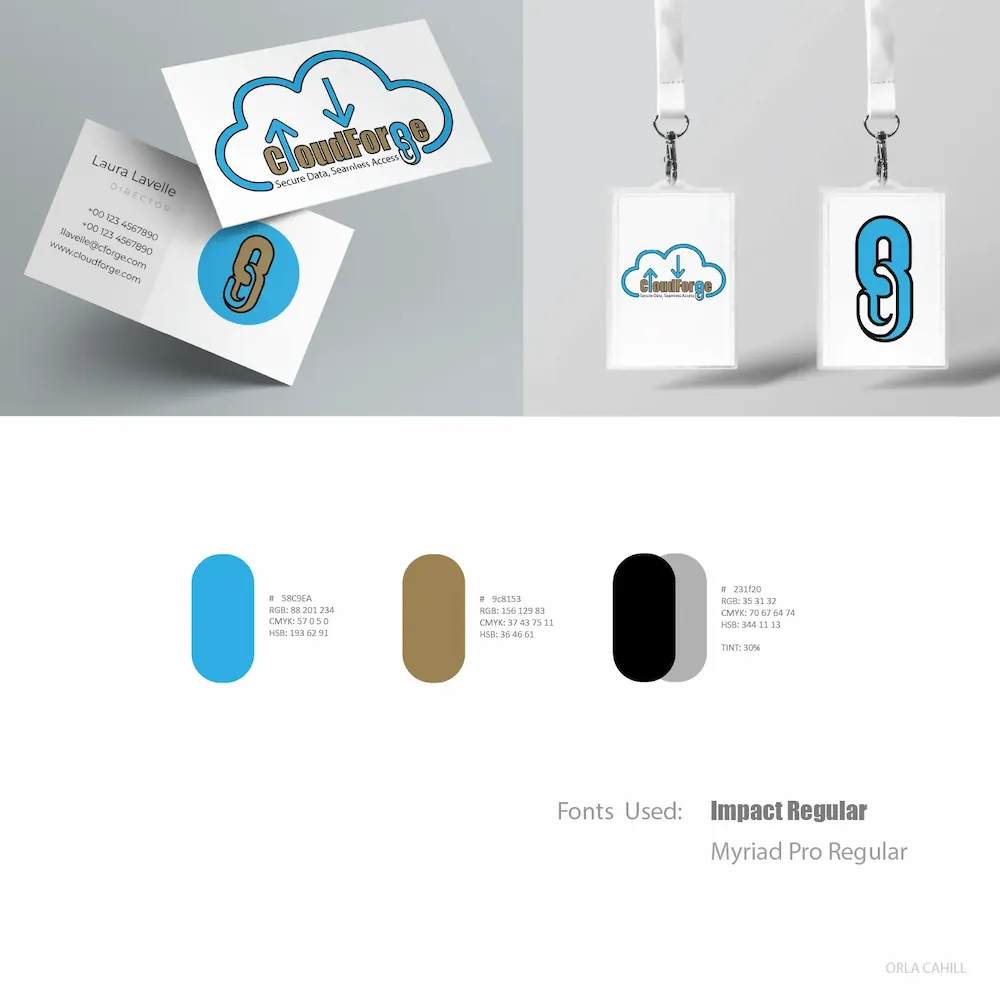 Corporate brand identity guidelines and industrial color system for Cloud Forge